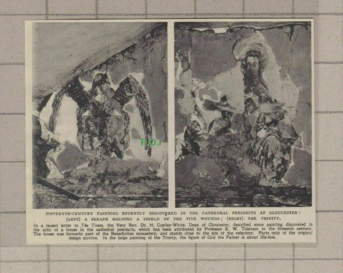 C1850) Gloucester Cathedral Precincts Painting Rev Dr H Costley-White - 1948