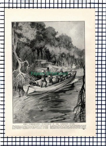 X1353) HMS CUMBERLAND Picket Boat Dobell World War One  - c.1918 Book Print