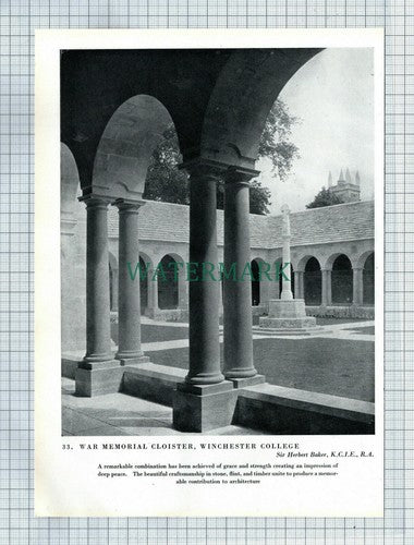(8682) War Memorial Winchester College / Liverpool Cathedral  c.1945 Book Print