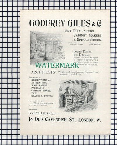 (7887) Godfrey Giles & Co / Graham & Banks London Advert - 1902 Book Print
