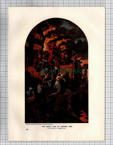 (5231) The Great Fire Of London  - c.1910 Print