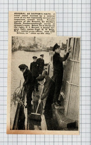 Sir Herbert Meade Featherstonhaugh Renown Ship Capt G D Begg - 1940s Cutting