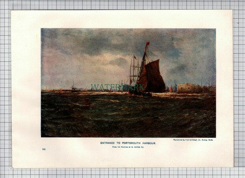 (5159) Portsmouth Harbour E Hayes   - c.1910 Print