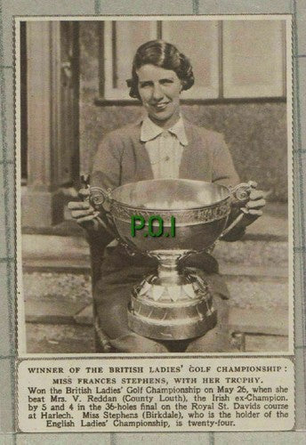 (C496) Miss Frances Stephens Golf Trophy Harlech Birkdale -  1949 Cutting