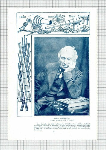Mr Herbert Spencer The Economist  / Lord Armstrong  - 1897 Book Print