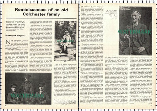 (8322) Margaret Podgorska Daisy Arthur Nunn Lion Walk Colchester - 1975 Article