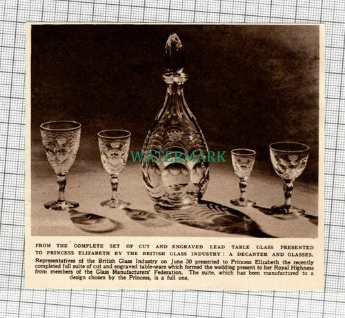 C1792) British Glass Industry Royal Wedding Gift - 1948 Clip