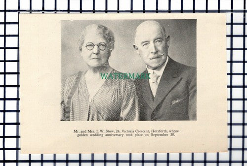 C7097) Mr & Mrs J W Stow Victoria Crescent Horsforth Golden Wedding - 1936