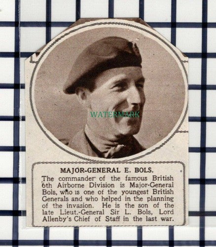 C6262) Major Gen E Bols 6th Airborne Division  - 1945 Cutting