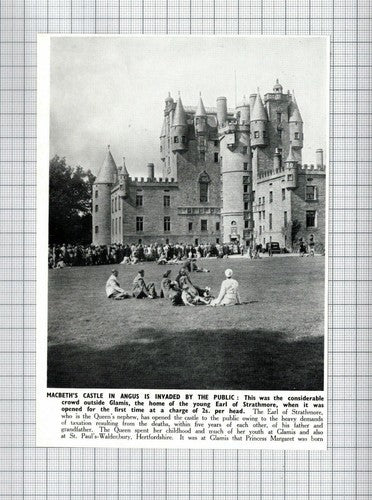 Glamis Castle Angus Open To Public   - 1950 Small Cutting