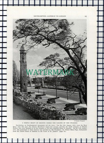 (8080) Southampton Bar Gate / Monument - 1940 Book Print