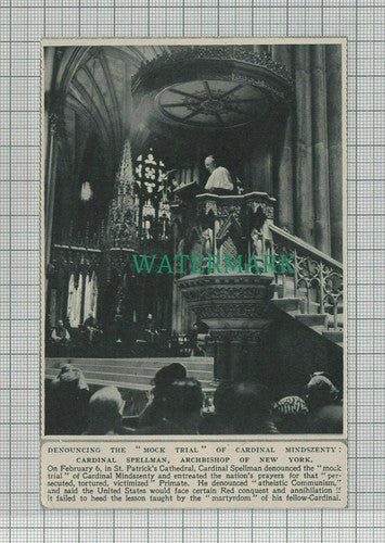 C2421) Cardinal Spellman St Patrick's Cathedral Mindszenty - 1948 Clip