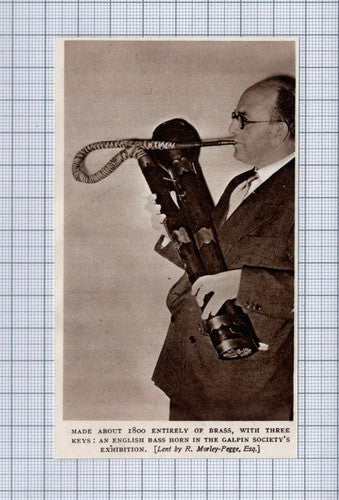 (5225) Galpin Society Bass Horn R Morley Page  -   1951 Paper Cutting