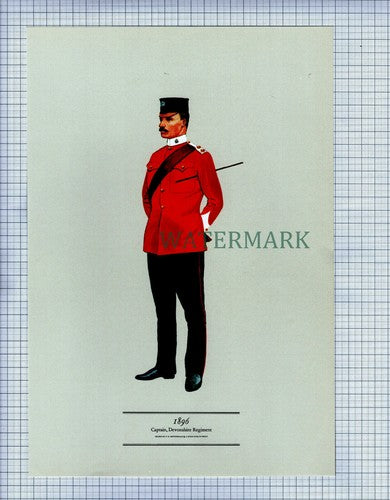 (X555) DEVONSHIRE REGIMENT Captain -  PRINT c.1970