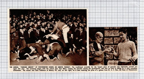 Westminster School  Shrove Tuesday Colin Cullimore Dr A C Don - 1950 Clipping