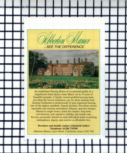 C6550) Abberton Manor Colchester Essex Elizabeth Seifert Advert - 1996 Cutting