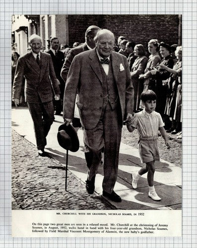 Winston Churchill And Grandson Nicholas Soames - c.1960s Cutting / Print