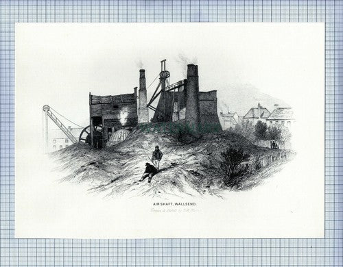 WALLSEND THE CHURCH PIT Air Shaft  MINE MINING PRINT 1987 (X1701)