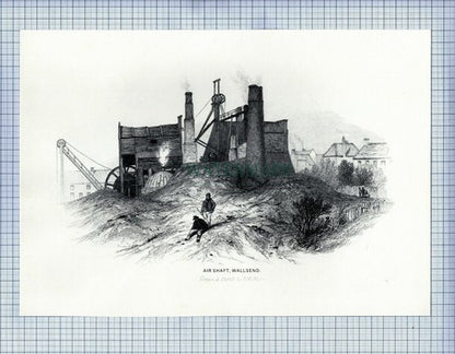 WALLSEND THE CHURCH PIT Air Shaft  MINE MINING PRINT 1987 (X1701)