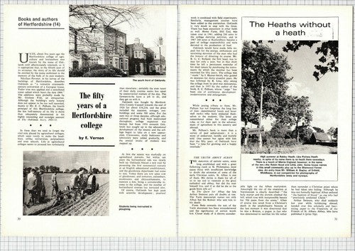 Oaklands Hertfordshire College of Agriculture Bolland Pelham  - 1971 Article