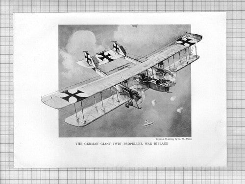 The German Giant Twin Propeller War Biplane - c.1920s Book Print