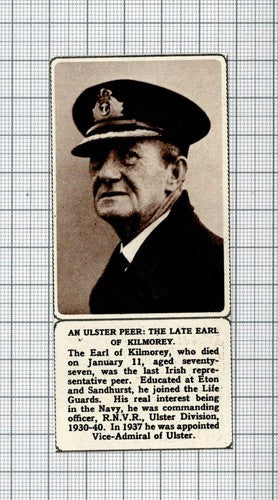 Earl of Kilmorey Eton Sandhurst Life Guards Navy Ulster Obituary - 1961 Cutting