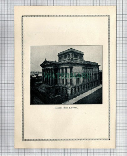 HARRIS FREE LIBRARY PRESTON - 1922 CUTTING