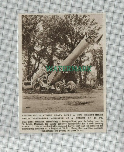 C1635) St Louis Missouri Cement Mixer  - 1948 Paper Cutting