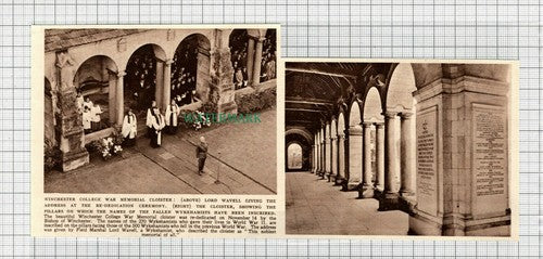 C2877) Winchester College War Memorial Cloister Lord Wavell - 1948 Clip