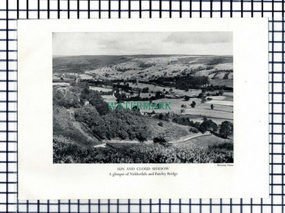Askrigg Wensleydale Yorkshire / Nidderdale Pateley Bridge - c.1948 Cutting