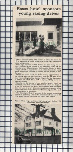 Chris Ings Racing Driver The Churchgate Hotel Old Harlow Essex - 1951 Cutting