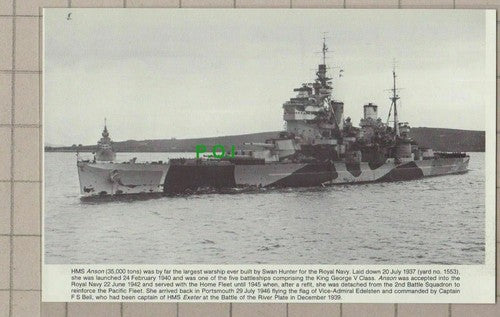 C2062) HMS ANSON Swan Hunter Royal Navy - Cutting