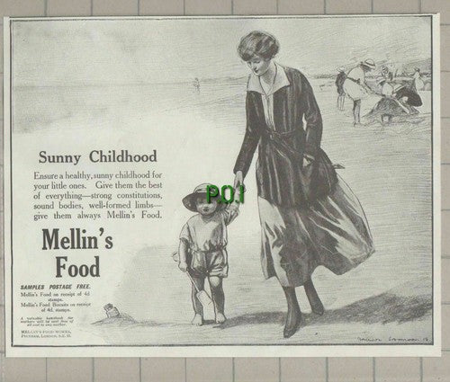 (5688) Mellin's Food Sunny Childhood Advert  - 1918 Clip