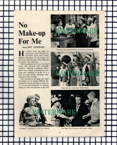 Jeff Chandler Actor   - 1957 Article