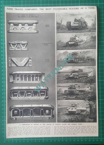 (X941) Tank Tracks Compared Royal Tiger Sherman Cromwell Churchill - 1945 Clip