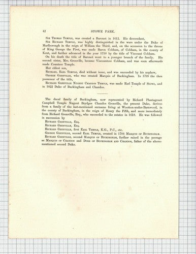 Stowe Park Buckingham - c.1880 Print And Article