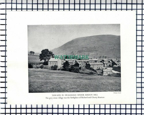 Thwaite Swaledale Yorkshire  / Coxwold - c.1948 Cutting / Print