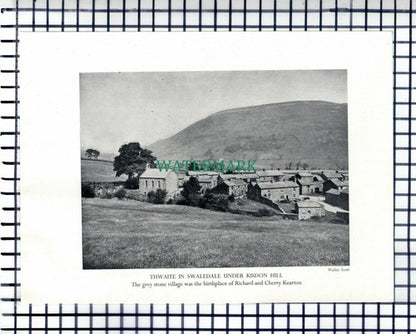Thwaite Swaledale Yorkshire  / Coxwold - c.1948 Cutting / Print