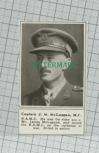C1488) Captain J M McLaggan RAMC - 1918 Clip SMALL!!