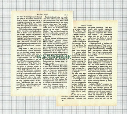 (6963) Professor Rab Mollan Queen's University Belfast Surgeon - 1991 Article