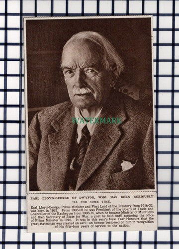 C6315) Earl Lloyd-George  Dwyfor   - 1945 Cutting