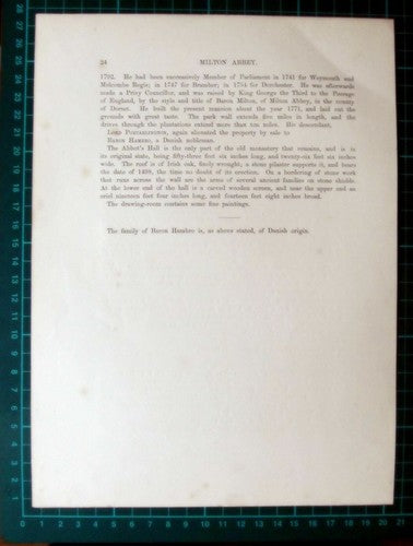 (6215) Milton Abbey Dorset  - c.1880 Print And Article