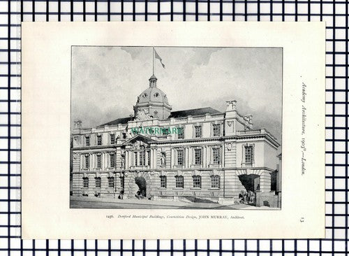 (7520) Deptford Municipal Buildings Design John Murray Architect - 1903 Cutting