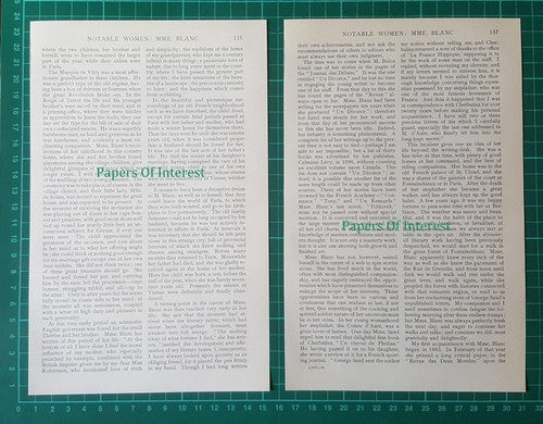 (6865) Therese de Solms Blanc Th Bentzon Novelist   - 1903 Article