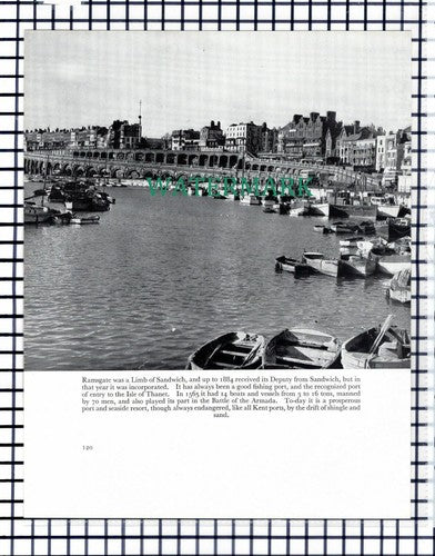 (7718) Deal   / Ramsgate Harbour  - 1957 Book Print