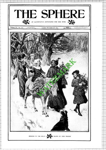 Fred Pegram Bringing In The Holly Christmas Scene - 1903 News Page / Print