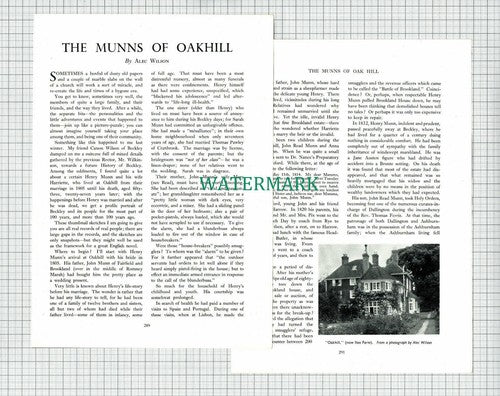 (6575) The Munns Of Oakhill Henry Munn - 1954 Article