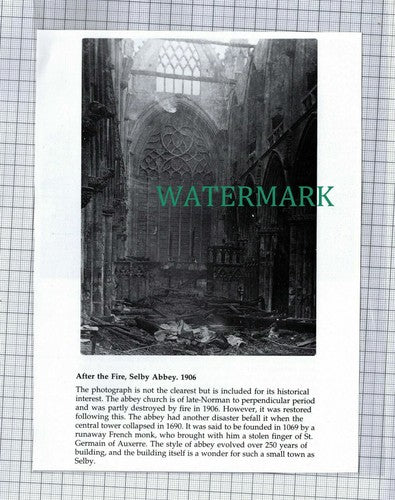 C576) Mill's Draper Shop Leeds / Selby Abbey Fire - Paper Cutting