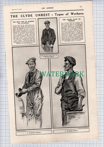 Clydeside CLYDE Workers  John Duncan - 1919 Article