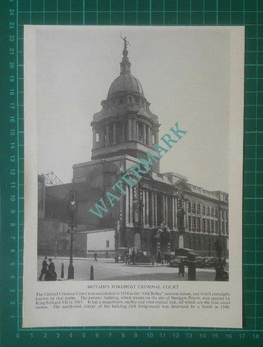 (145) Old Bailey Criminal Court London   - 1950s Cutting
